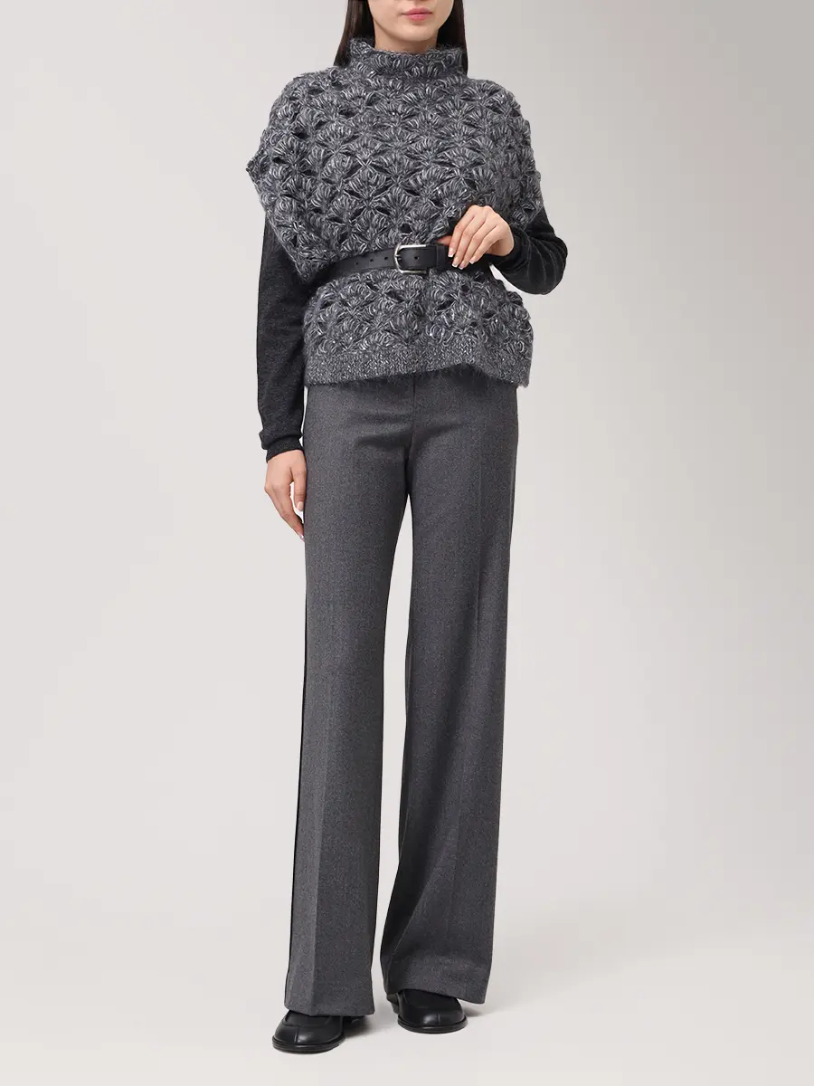 Брюки из шерсти и вискозы ANTONELLI FIRENZE P8172-875B-909  Фото 2