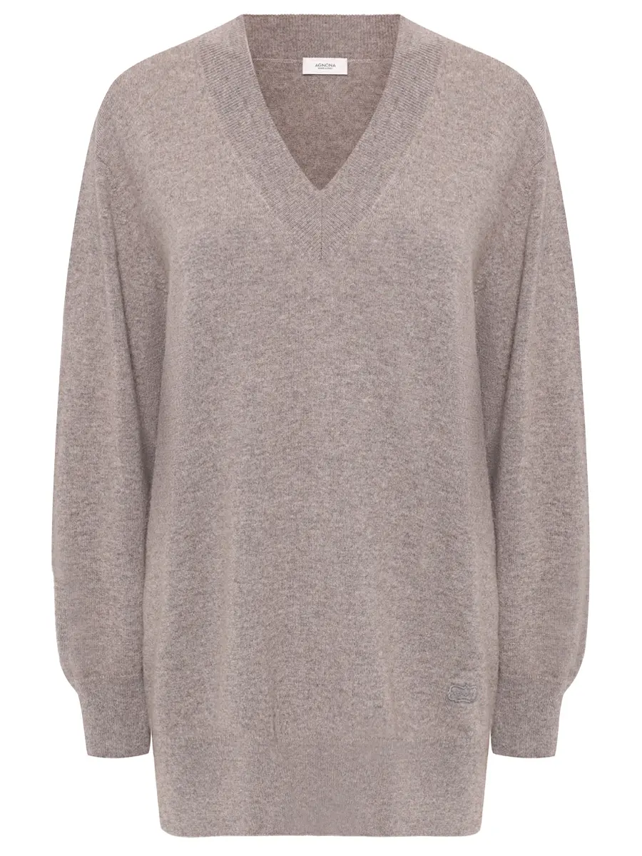 Пуловер кашемировый AGNONA K008018U-4K120NU-N77 Коричневый 