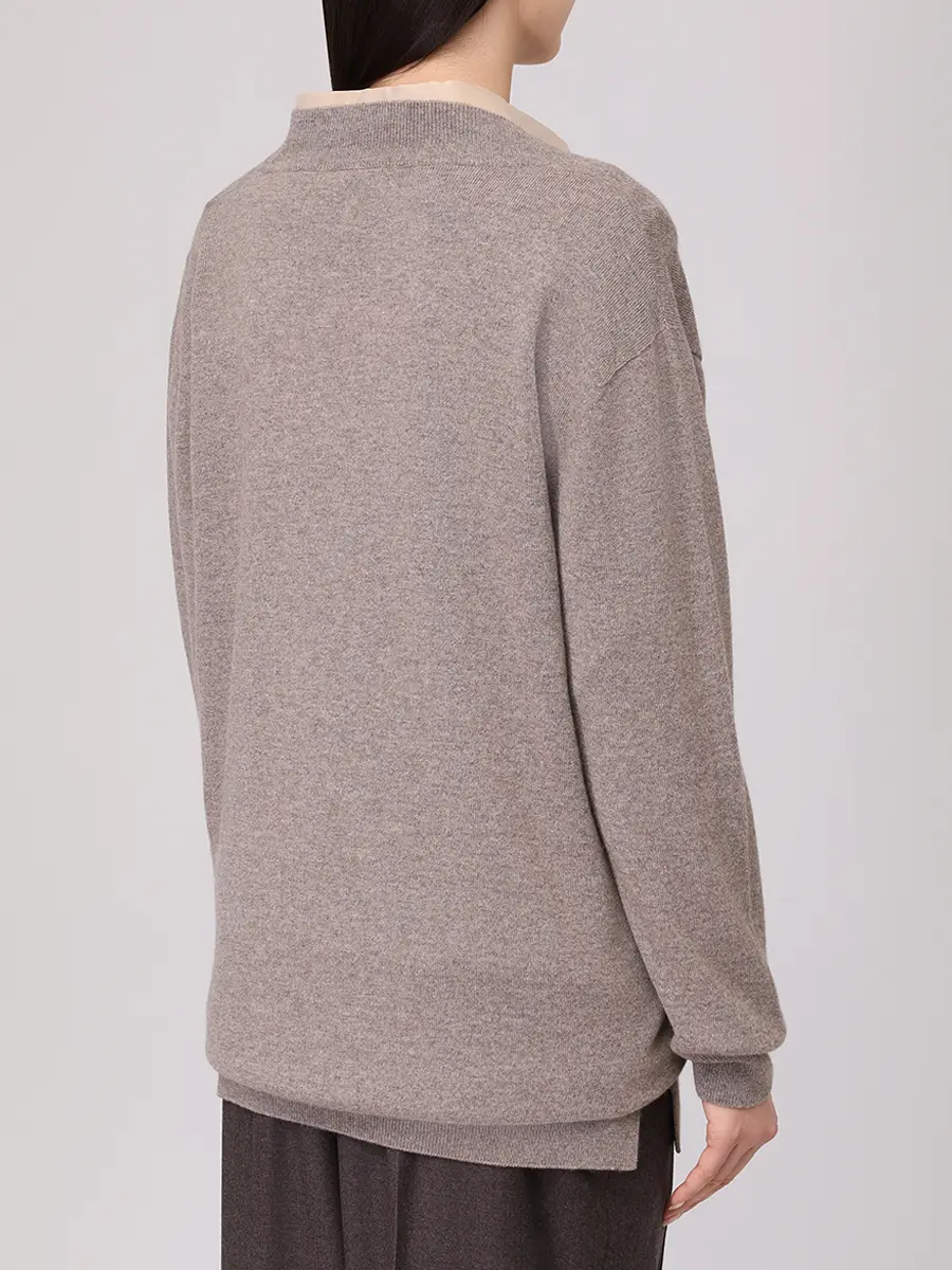 Пуловер кашемировый AGNONA K008018U-4K120NU-N77 Коричневый  Фото 3