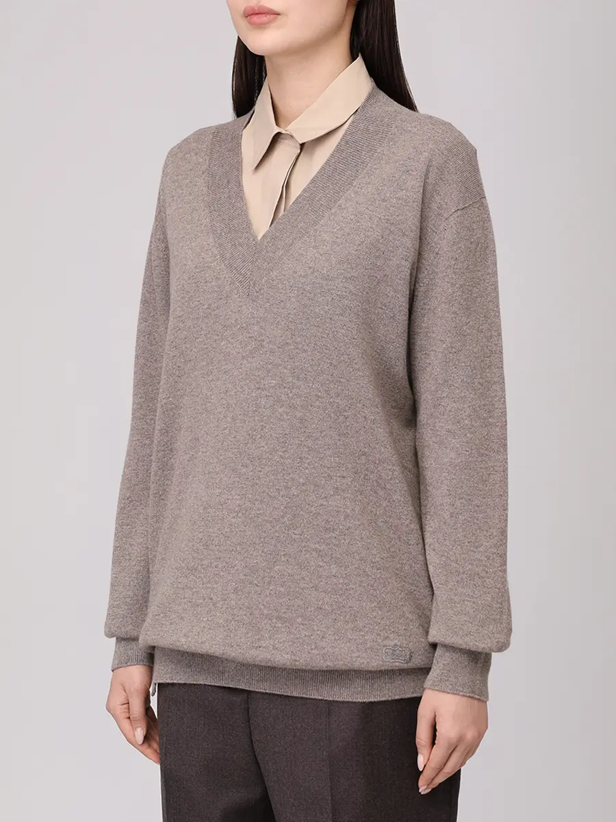 Пуловер кашемировый AGNONA K008018U-4K120NU-N77 Коричневый  Фото 4