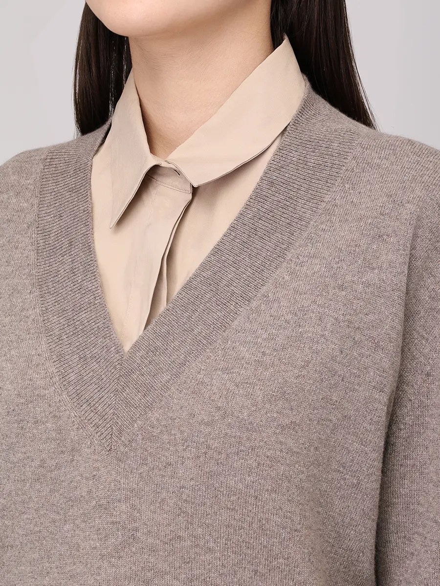 Пуловер кашемировый AGNONA K008018U-4K120NU-N77 Коричневый  Фото 5