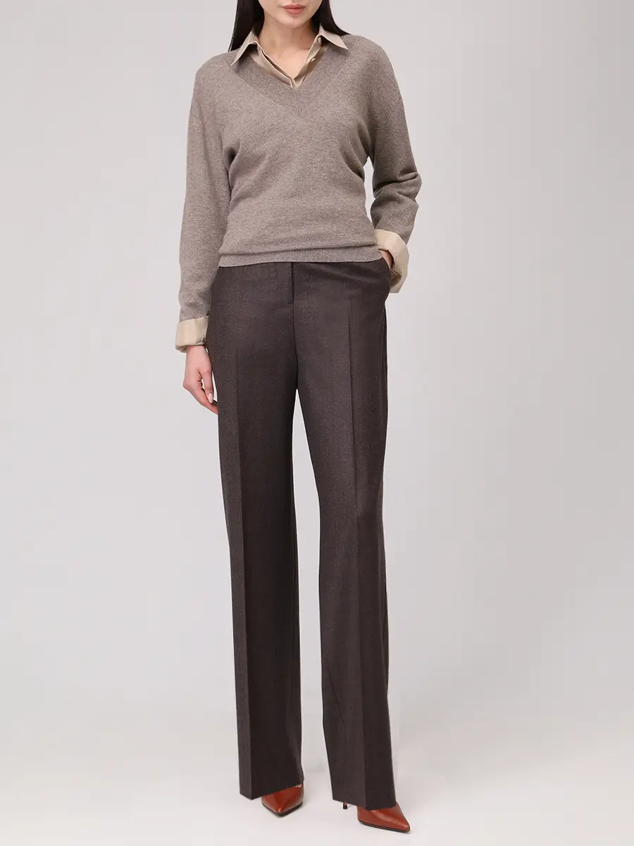 Пуловер кашемировый AGNONA K008018U-4K120NU-N77 Коричневый  Фото 2