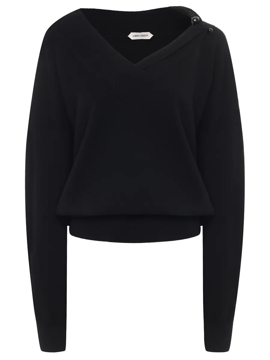 Пуловер кашемировый ALBERTA FERRETTI A090666050555 Черный 