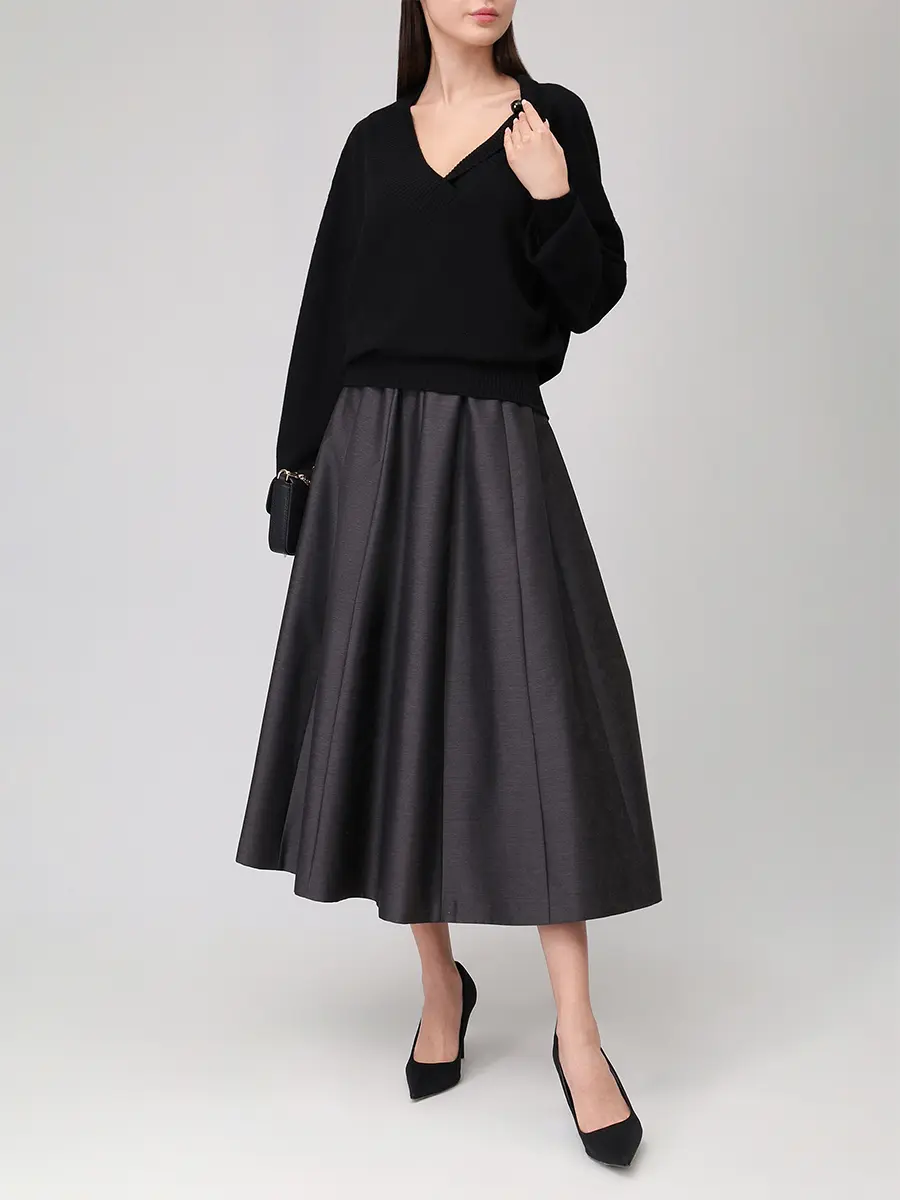 Пуловер кашемировый ALBERTA FERRETTI A090666050555 Черный  Фото 2