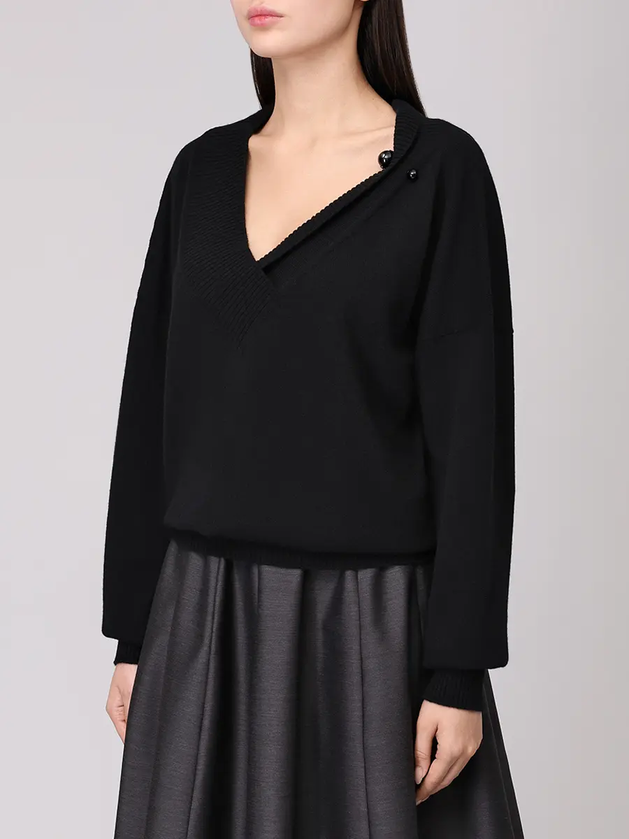 Пуловер кашемировый ALBERTA FERRETTI A090666050555 Черный  Фото 4