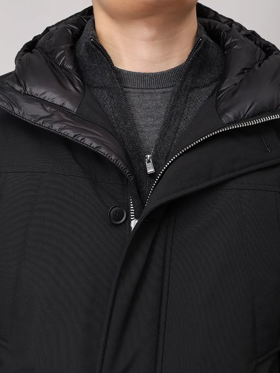 Пуховик однотонный BOSS 50540472/001 Черный  Фото 5