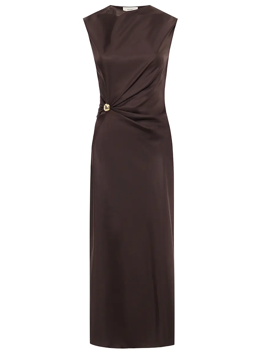 

Платье шелковое Roan, Коричневый, ROAN