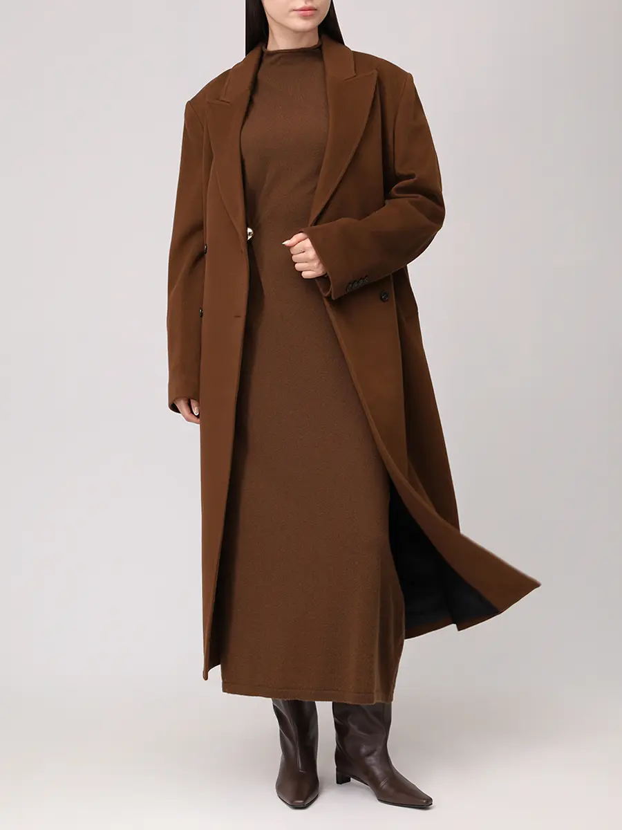 Пальто шерстяное Rosco LOULOU DE SAISON ROSCO Коричневый  Фото 2