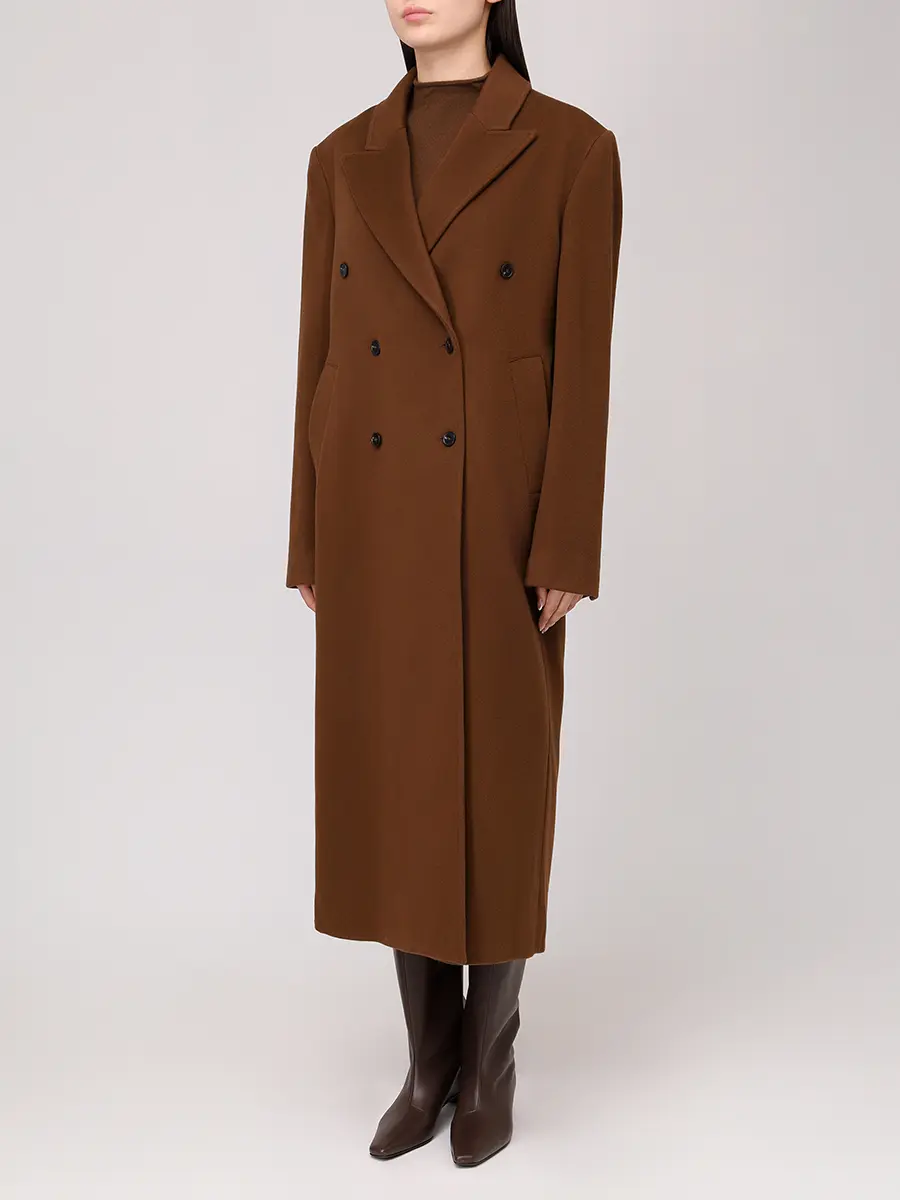 Пальто шерстяное Rosco LOULOU DE SAISON ROSCO Коричневый  Фото 4