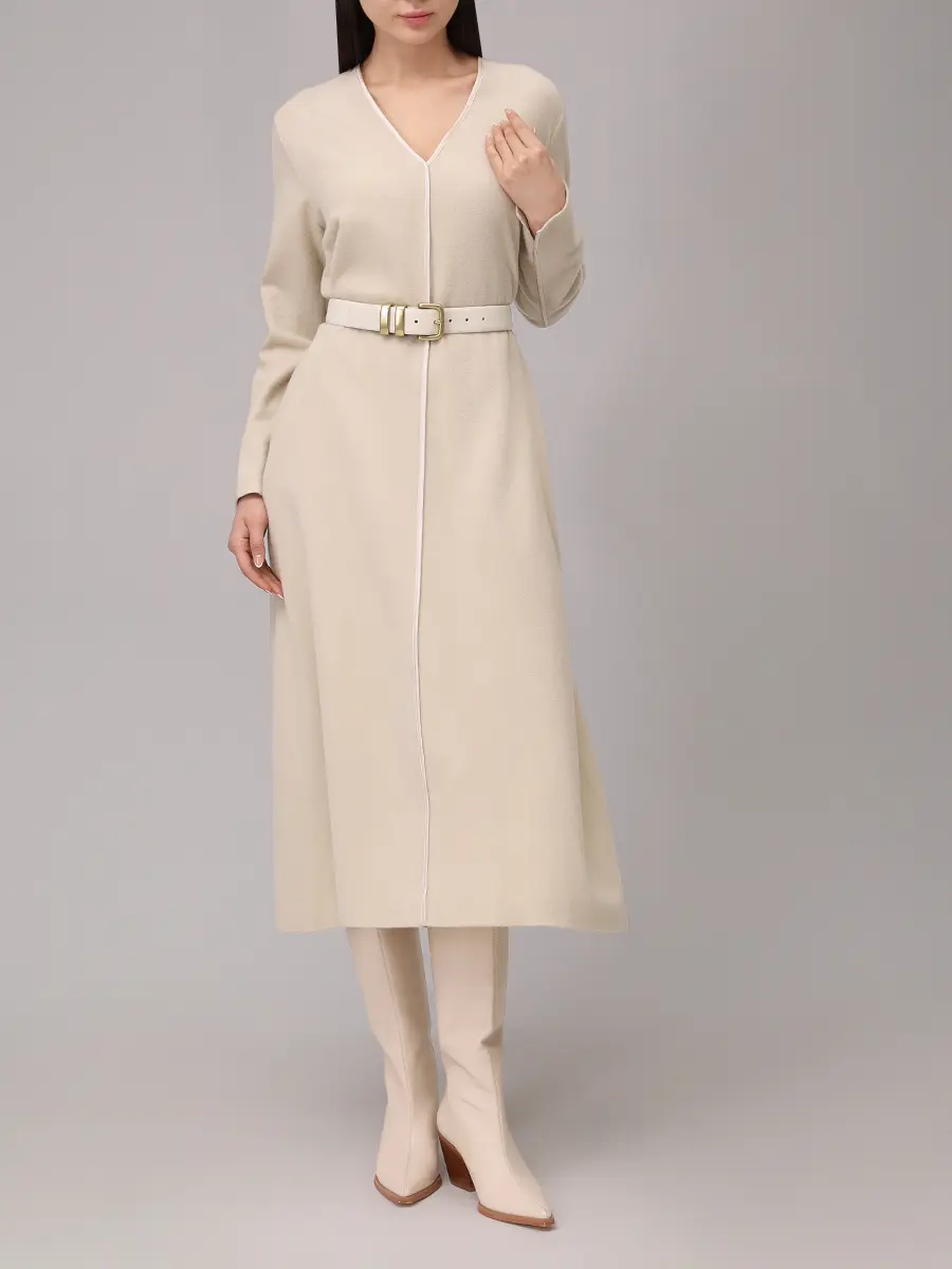 Платье шерстяное ANTONELLI FIRENZE P6486-898C-101 Бежевый  Фото 2