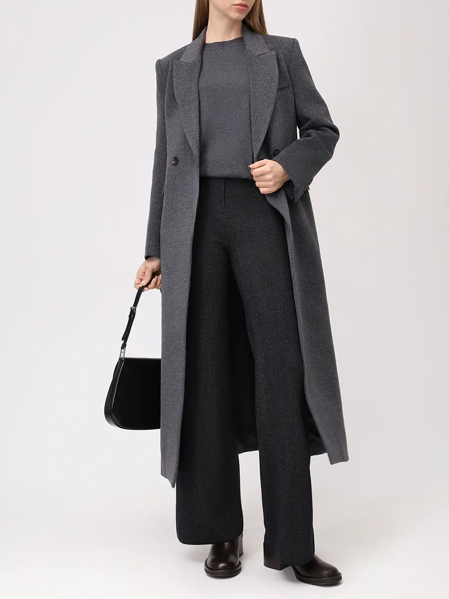 Брюки из шелка и кашемира FREE AGE W26.PT163M.6039.919 Темно- Серый  Фото 2