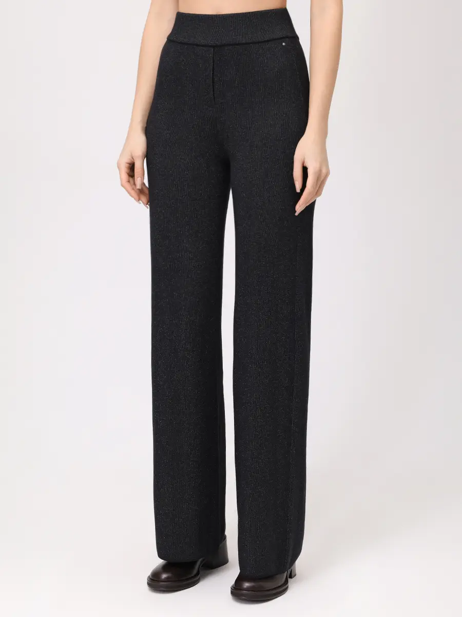 Брюки из шелка и кашемира FREE AGE W26.PT163M.6039.919 Темно- Серый  Фото 4