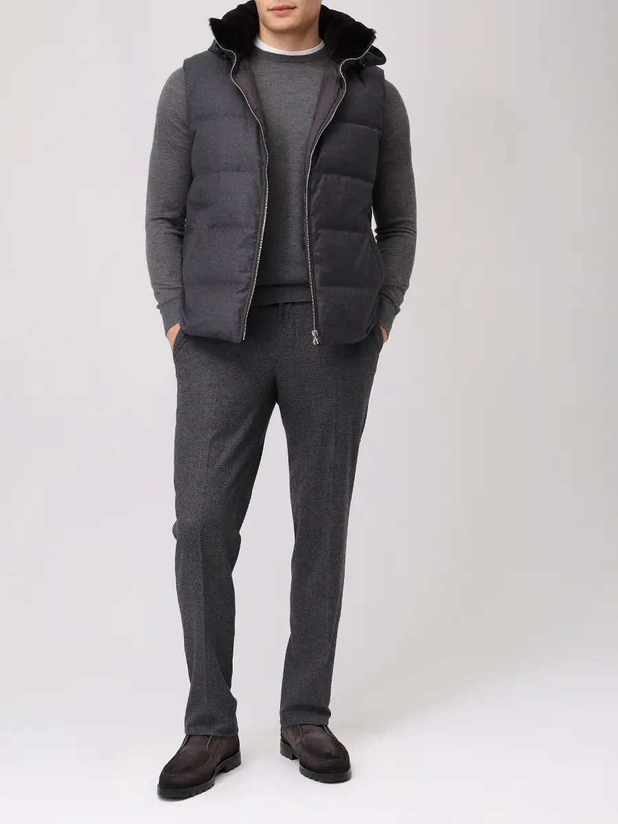 Жилет стеганый YVES SALOMON 26W24EHG00768LSVE Серый  Фото 2