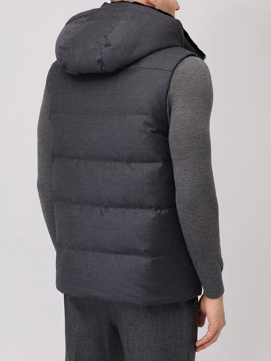 Жилет стеганый YVES SALOMON 26W24EHG00768LSVE Серый  Фото 3