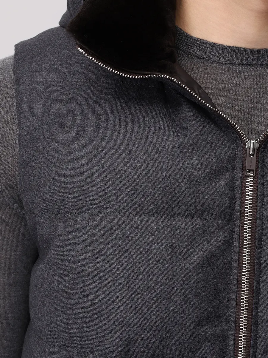 Жилет стеганый YVES SALOMON 26W24EHG00768LSVE Серый  Фото 5