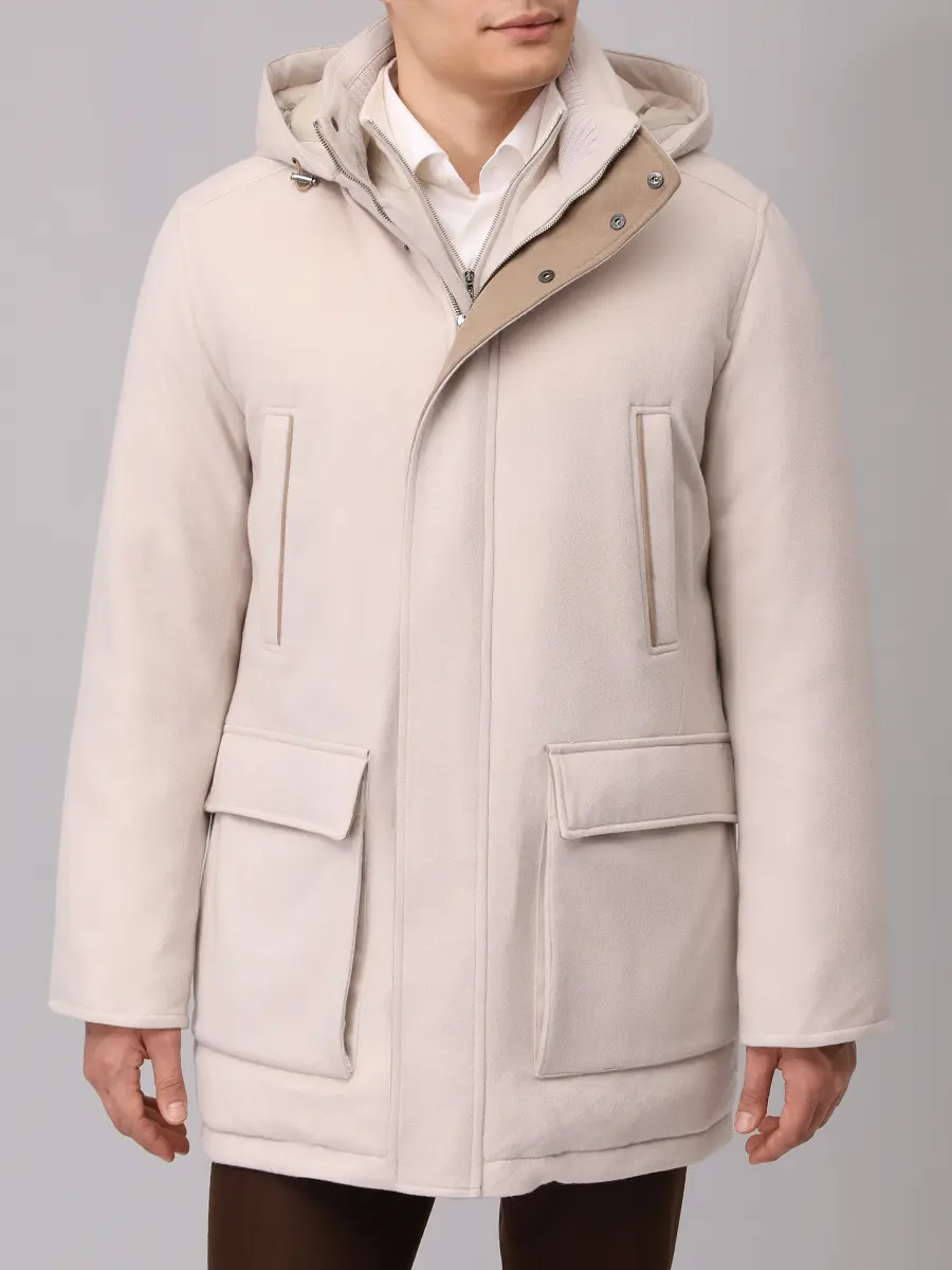 Парка кашемировая CASTANGIA PARKA-HP Кремовый  Фото 4