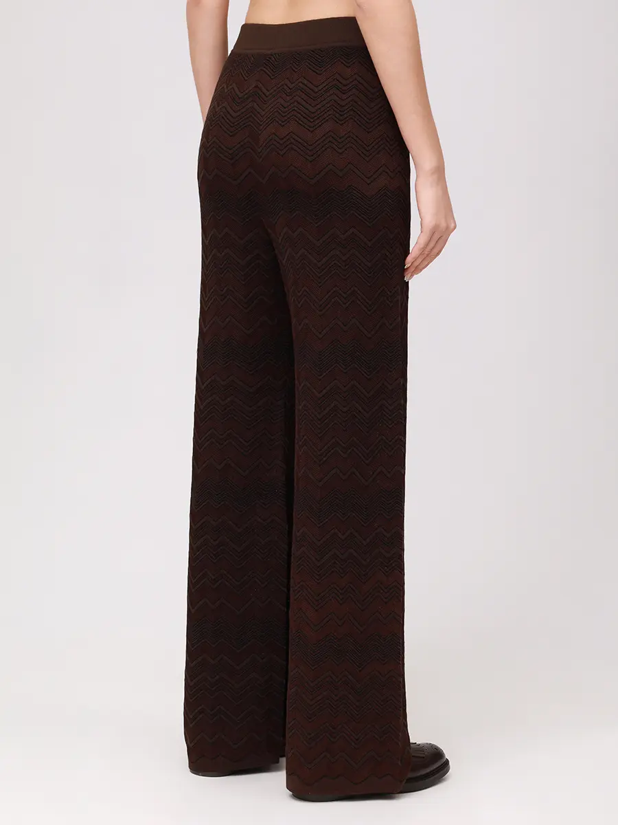Брюки из вискозы и шерсти MISSONI DS25WI0J-BK01CP S80E1 Коричневый  Фото 3