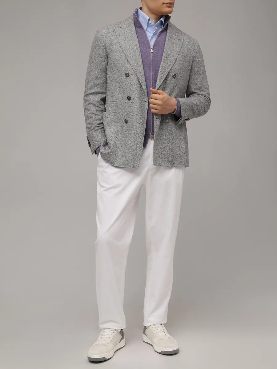 Рубашка Slim Fit хлопковая BRUNELLO CUCINELLI MY6461716 C013 Голубой  Фото 2