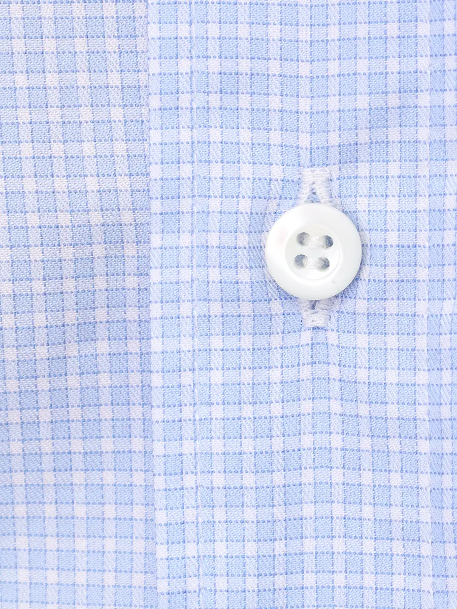 Рубашка Slim Fit хлопковая BRUNELLO CUCINELLI MY6461716 C013 Голубой  Фото 6