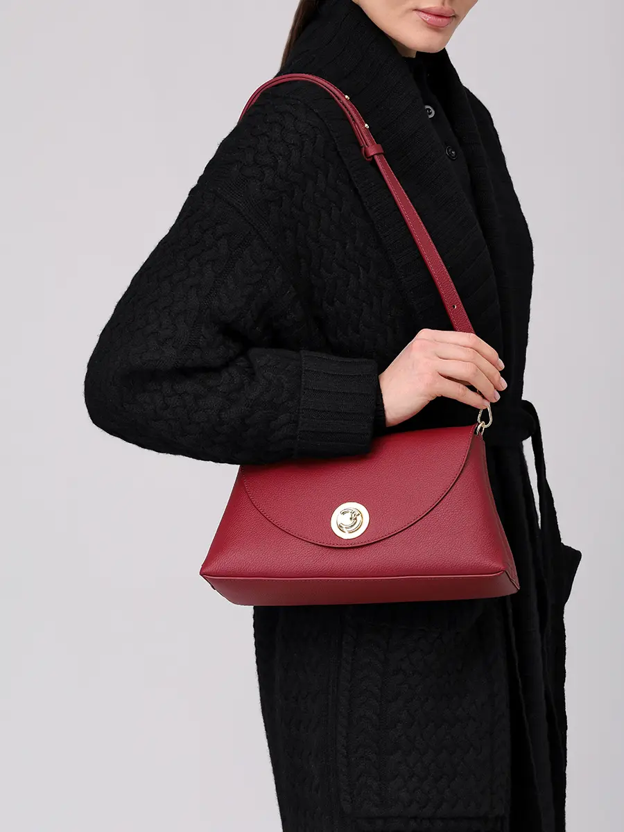 Сумка кожаная Nikla COCCINELLE E1 TOA 12 01 01/612 Бордовый  Фото 2