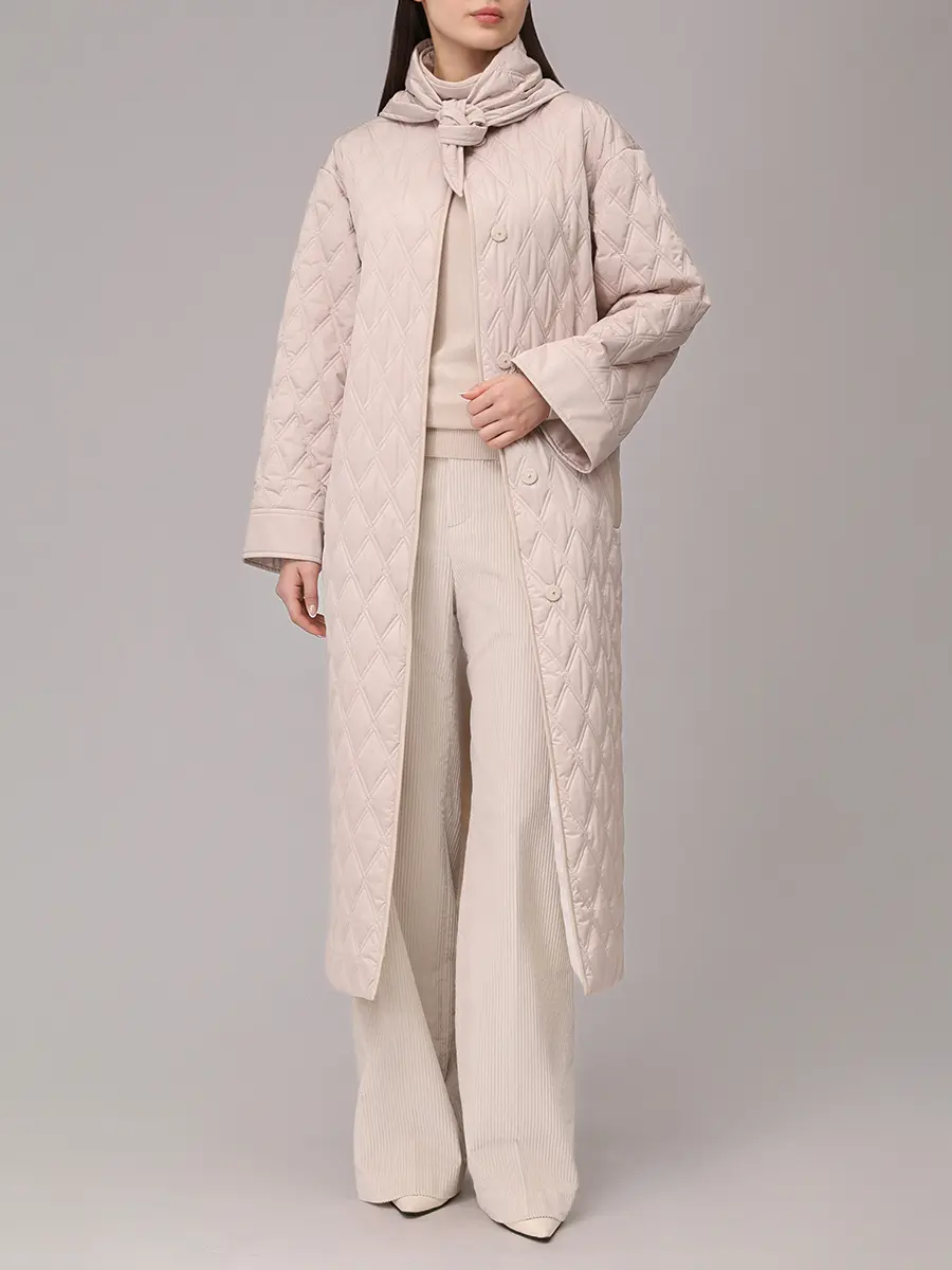 Плащ стеганый AGNONA TH1005U-U6024U-N06 Бежевый  Фото 2