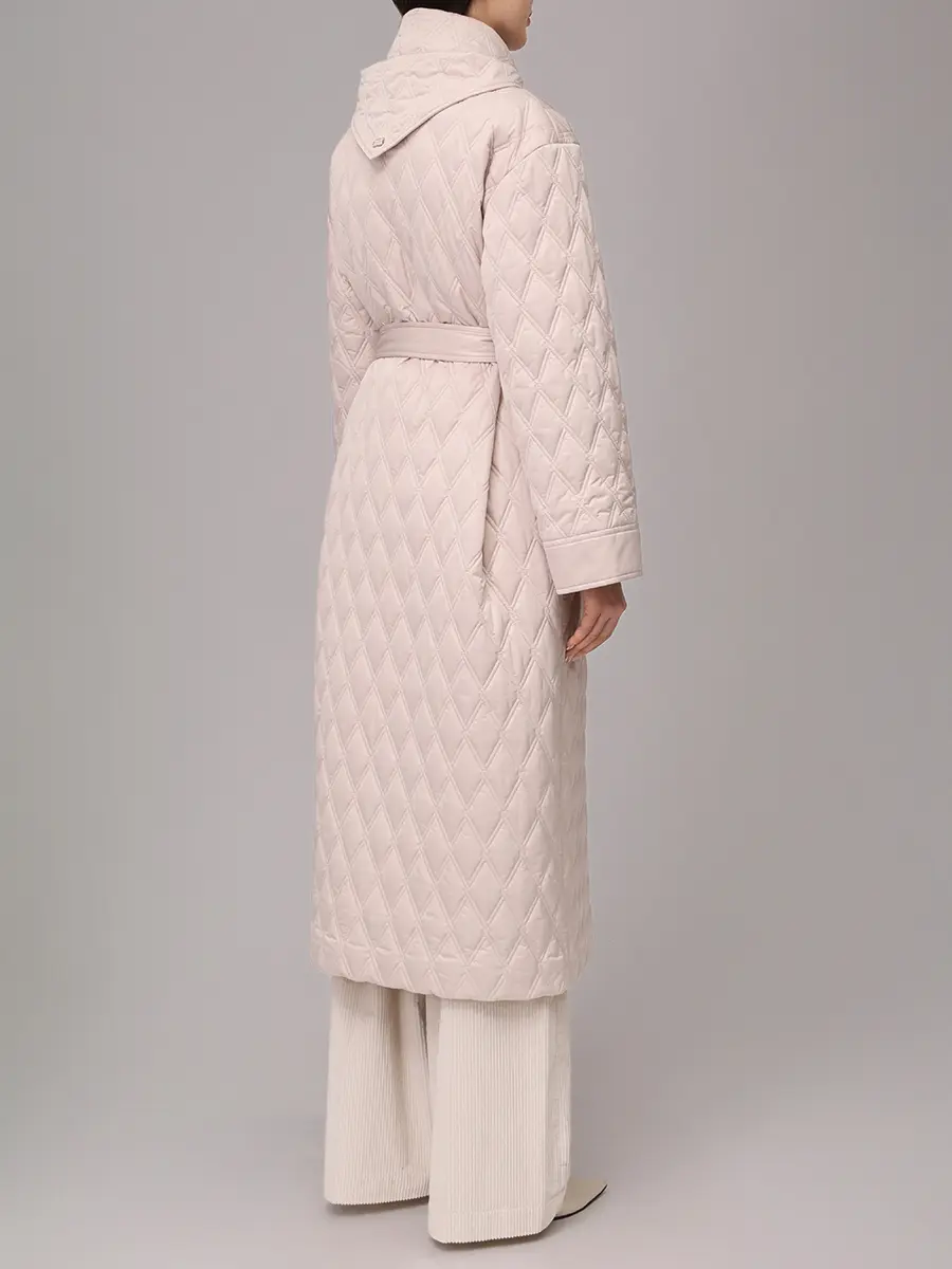 Плащ стеганый AGNONA TH1005U-U6024U-N06 Бежевый  Фото 3