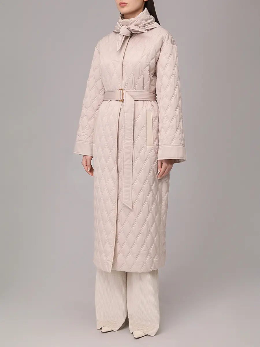 Плащ стеганый AGNONA TH1005U-U6024U-N06 Бежевый  Фото 4