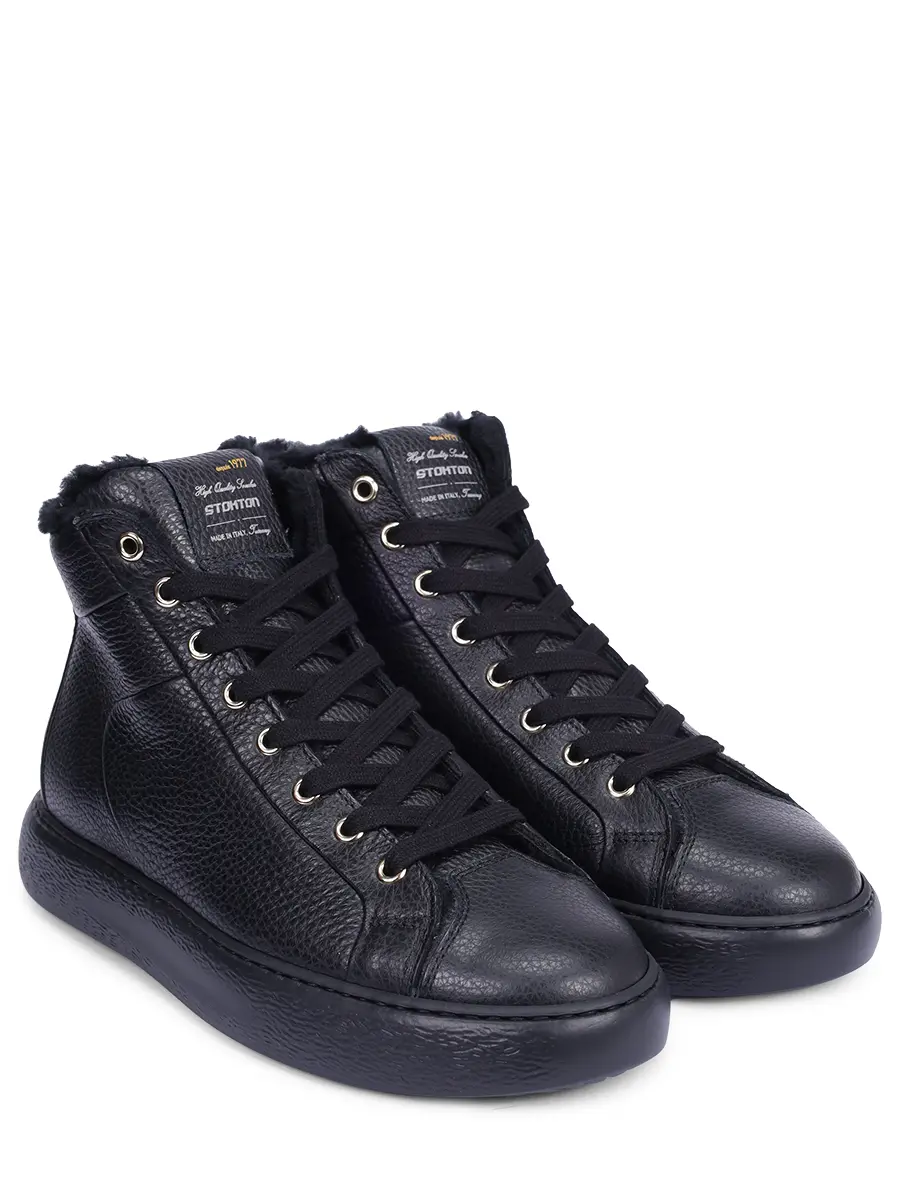 Кеды кожаные на меху STOKTON 679-D Черный  Фото 2