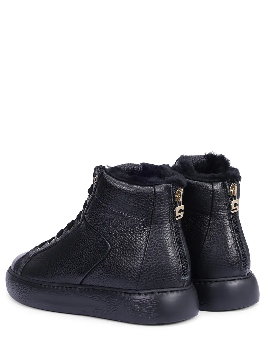 Кеды кожаные на меху STOKTON 679-D Черный  Фото 4