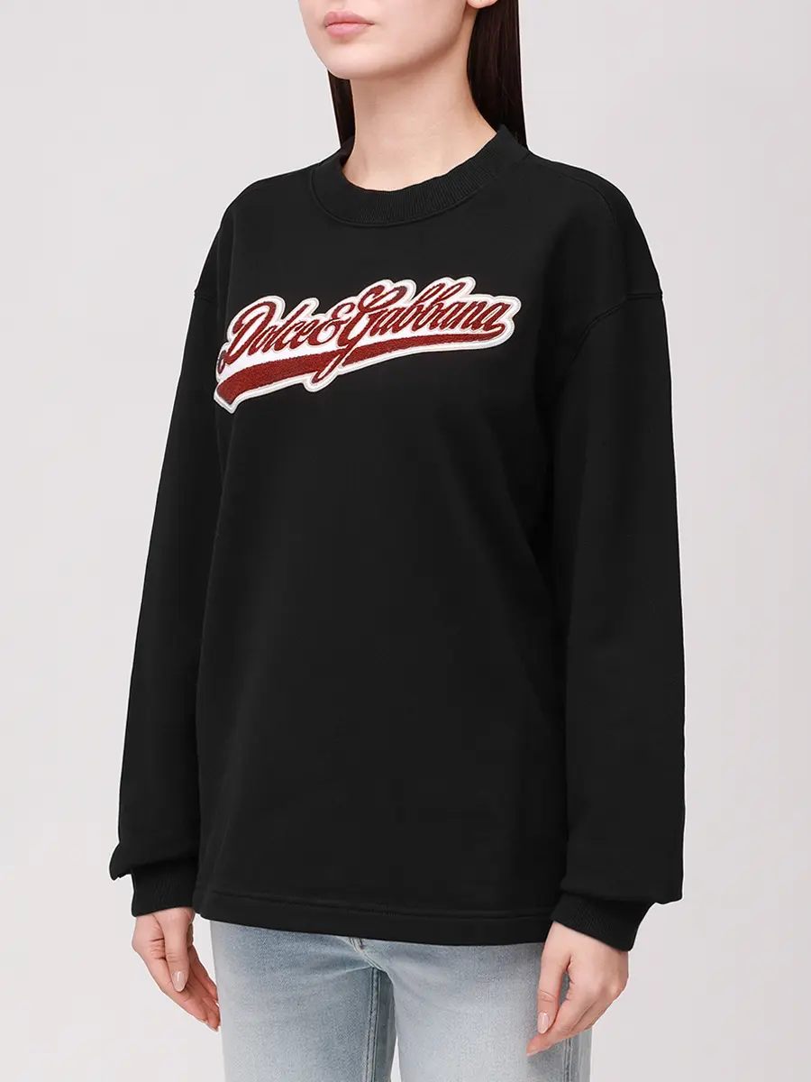 Толстовка хлопковая DOLCE & GABBANA F9S50Z GDDAI N0000 Черный  Фото 4