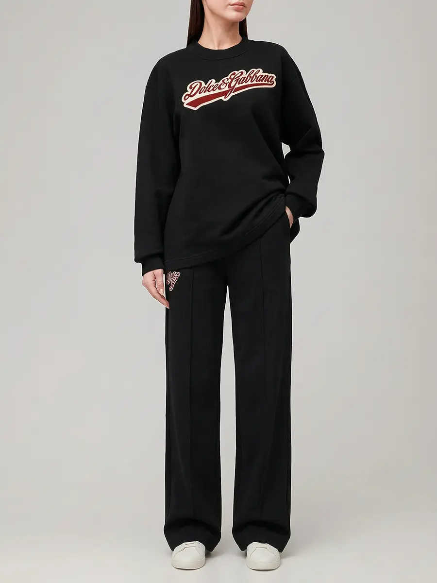 Толстовка хлопковая DOLCE & GABBANA F9S50Z GDDAI N0000 Черный  Фото 2