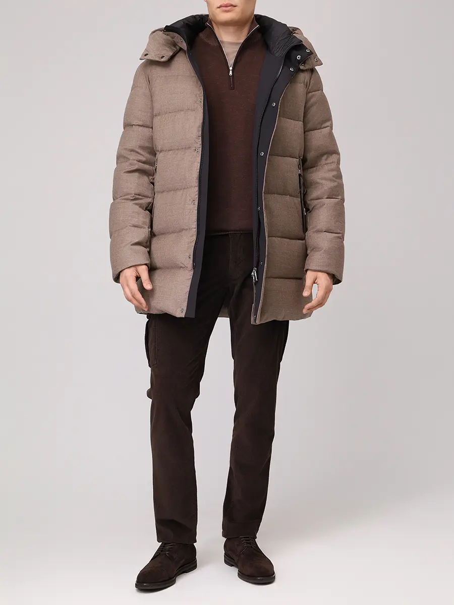 Пуховик стеганый HETREGO 8P422 F 25W016 TRM PAW Коричневый  Фото 2