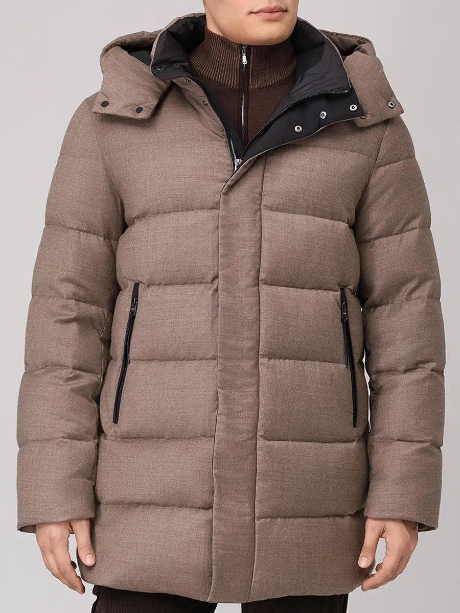 Пуховик стеганый HETREGO 8P422 F 25W016 TRM PAW Коричневый  Фото 4