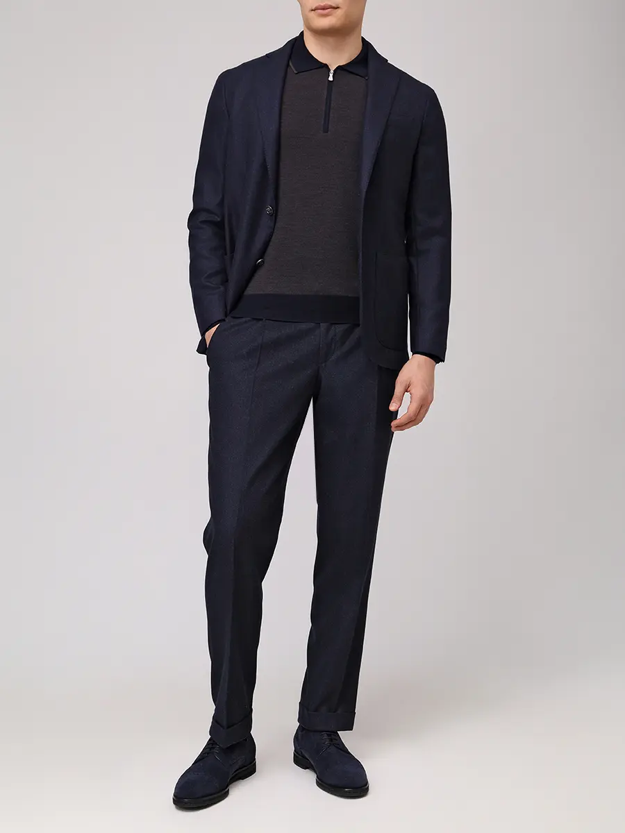 Брюки шерстяные BARBA NAPOLI BU 3505/00097/51025/0090 Темно- Синий  Фото 2