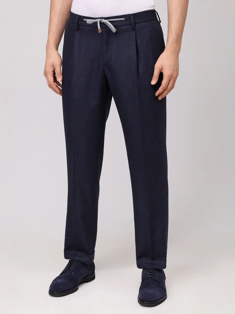 Брюки шерстяные BARBA NAPOLI BU 3505/00097/51025/0090 Темно- Синий  Фото 4