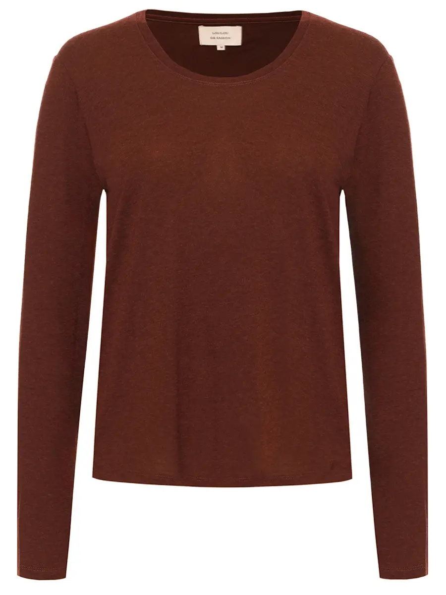 Лонгслив из вискозы и шерсти LOULOU DE SAISON AVA LDS Коричневый 