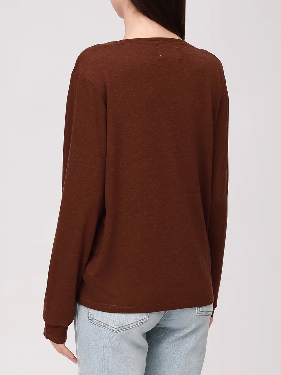Лонгслив из вискозы и шерсти LOULOU DE SAISON AVA LDS Коричневый  Фото 3