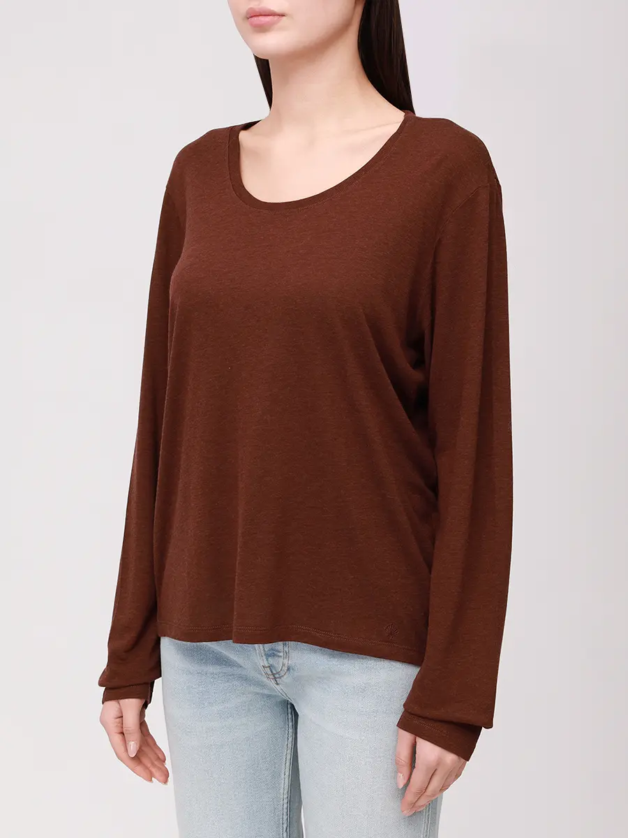 Лонгслив из вискозы и шерсти LOULOU DE SAISON AVA LDS Коричневый  Фото 4