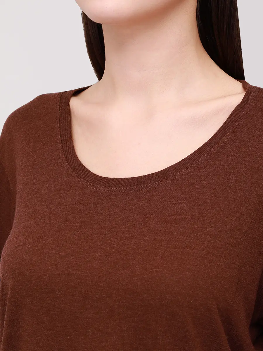 Лонгслив из вискозы и шерсти LOULOU DE SAISON AVA LDS Коричневый  Фото 5