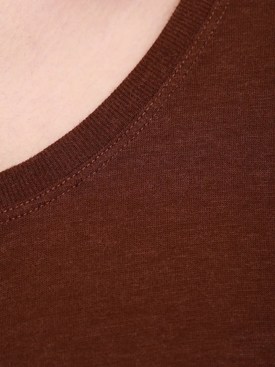 Лонгслив из вискозы и шерсти LOULOU DE SAISON AVA LDS Коричневый  Фото 6