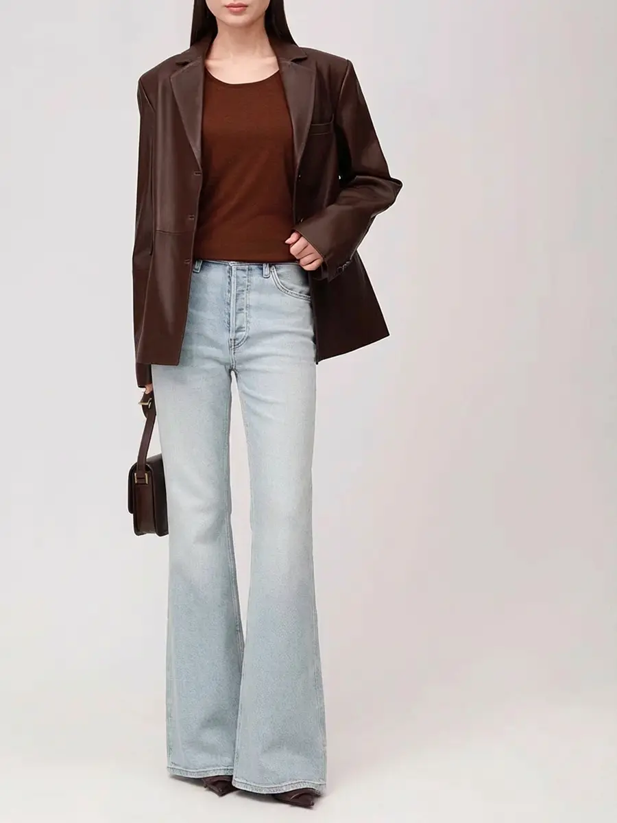 Лонгслив из вискозы и шерсти LOULOU DE SAISON AVA LDS Коричневый  Фото 2