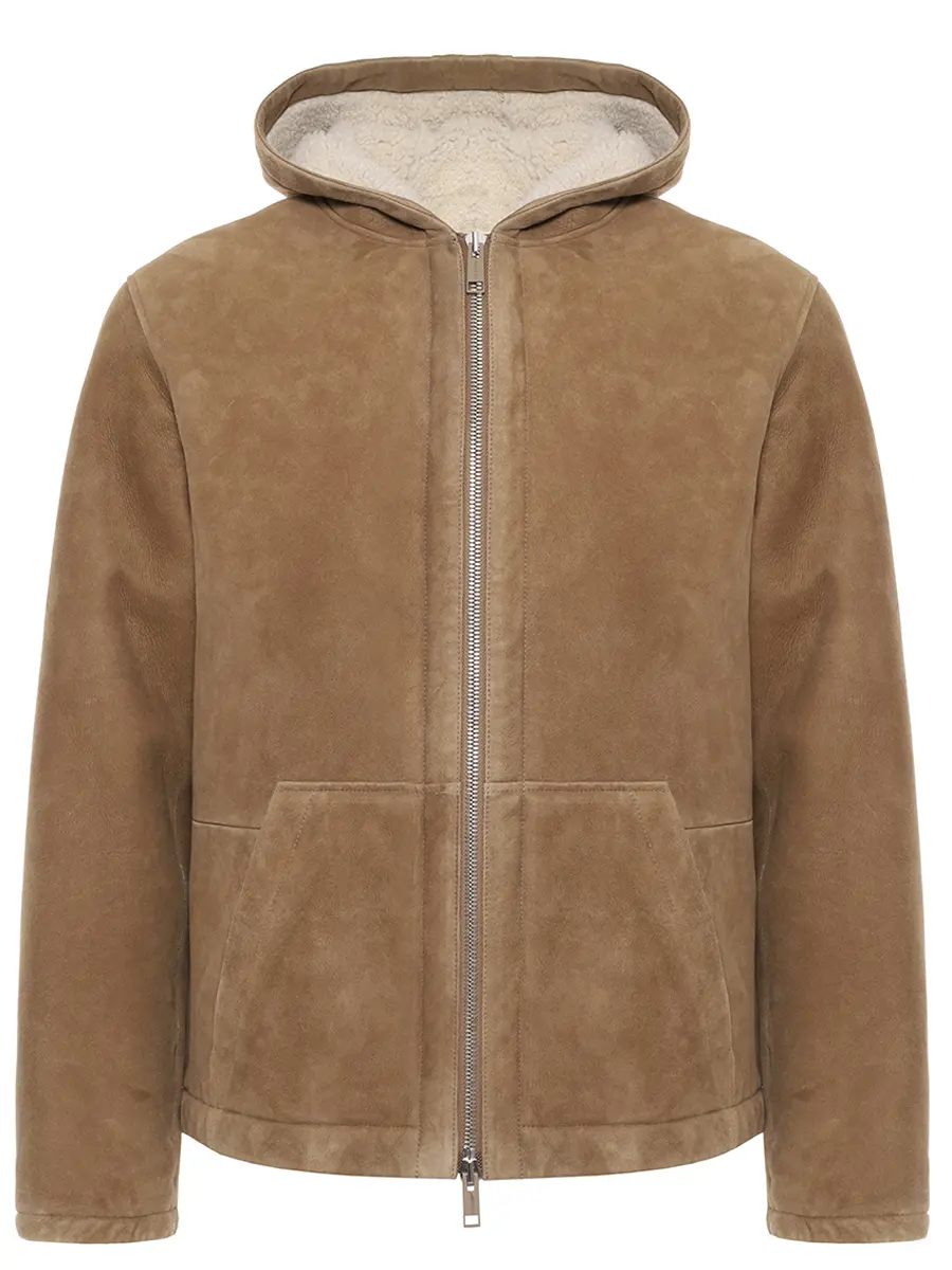 Куртка из овчины YVES SALOMON 26W25WHV60470MSBV B3195 Бежевый 