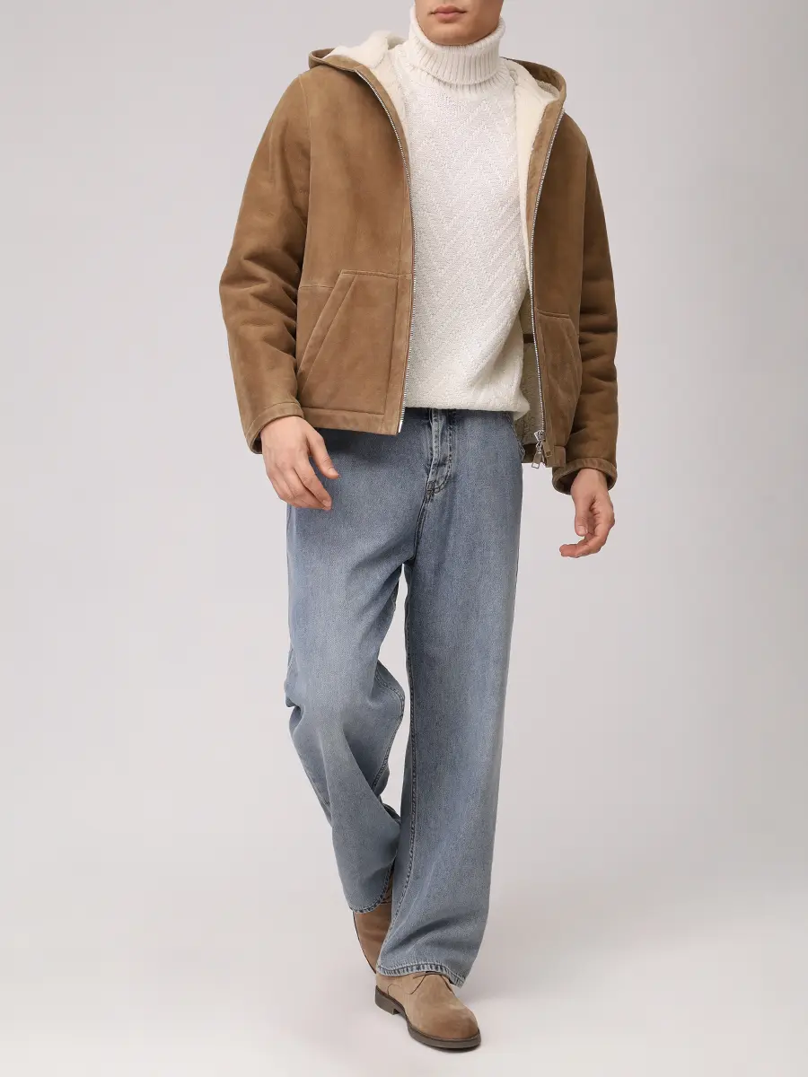 Куртка из овчины YVES SALOMON 26W25WHV60470MSBV B3195 Бежевый  Фото 2