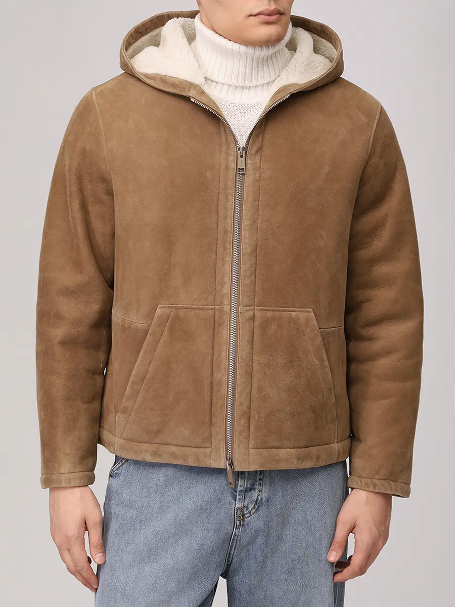 Куртка из овчины YVES SALOMON 26W25WHV60470MSBV B3195 Бежевый  Фото 4