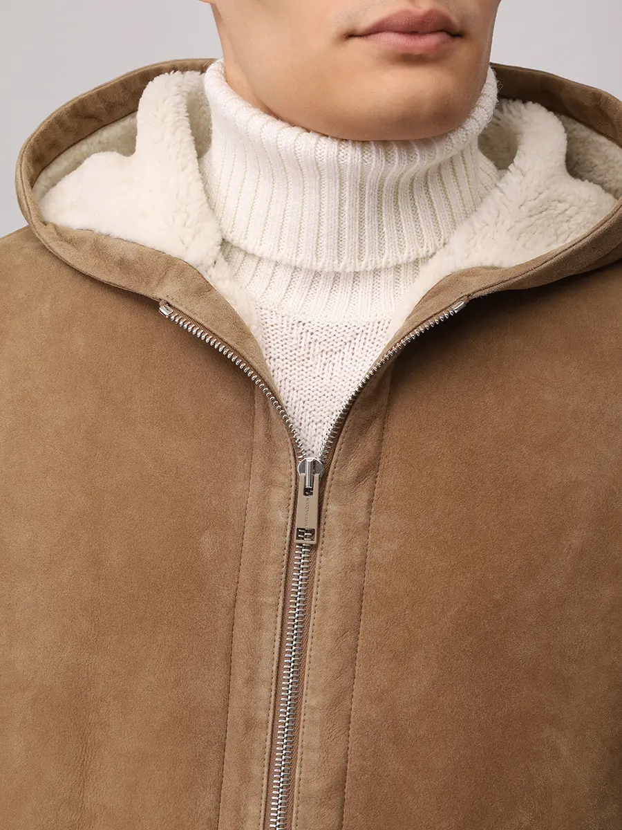 Куртка из овчины YVES SALOMON 26W25WHV60470MSBV B3195 Бежевый  Фото 5