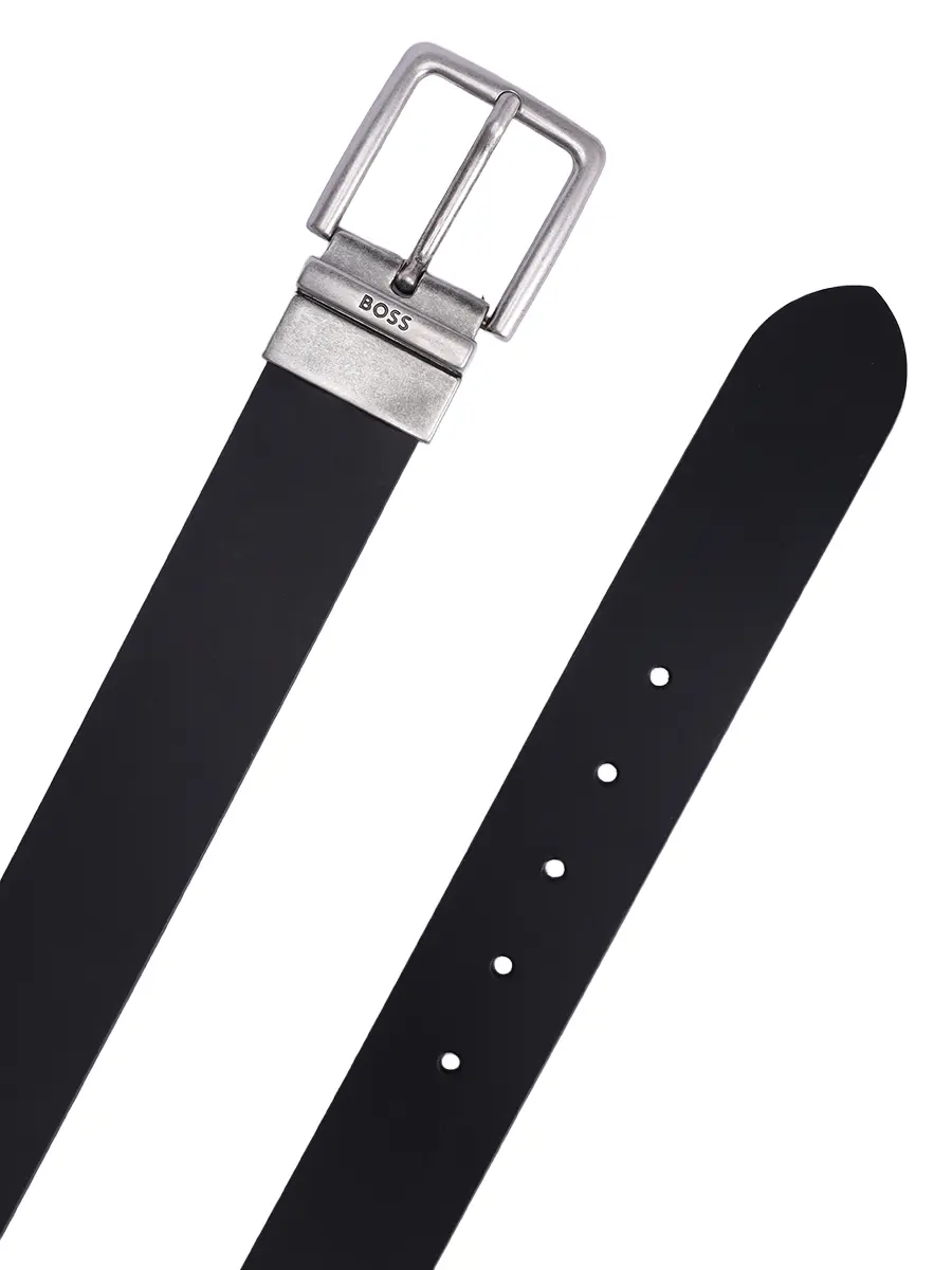 Ремень кожаный BOSS 50536891/002 Черный  Фото 4