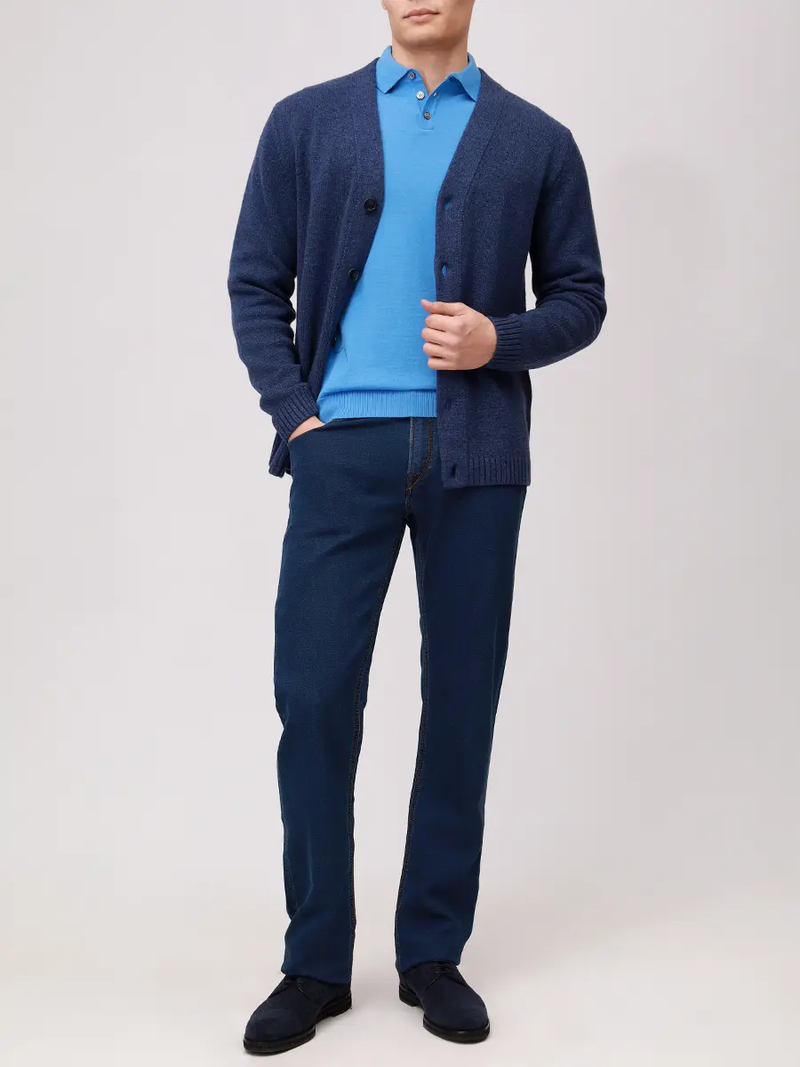 Кардиган шерстяной DANIELE FIESOLI 0191/21 DENIM Синий  Фото 2