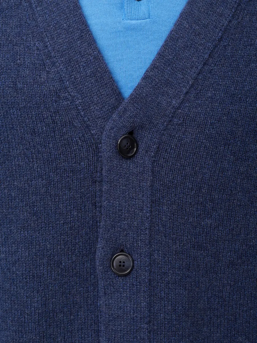 Кардиган шерстяной DANIELE FIESOLI 0191/21 DENIM Синий  Фото 5