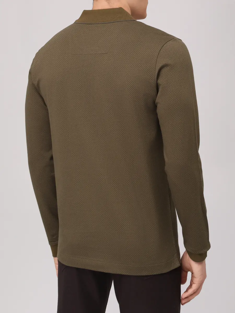 Поло хлопковое BOSS 50549583/342 Зеленый  Фото 3