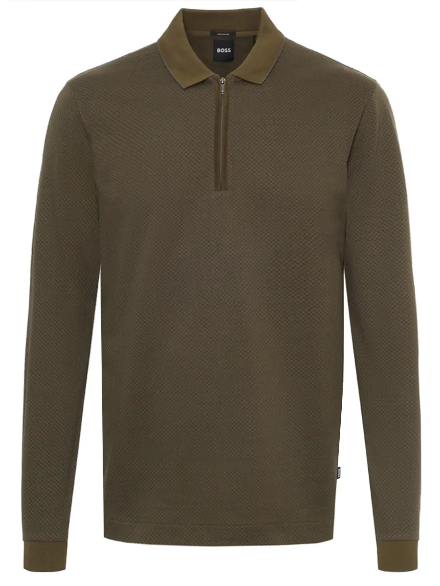 Поло хлопковое BOSS 50549583/342 Зеленый 